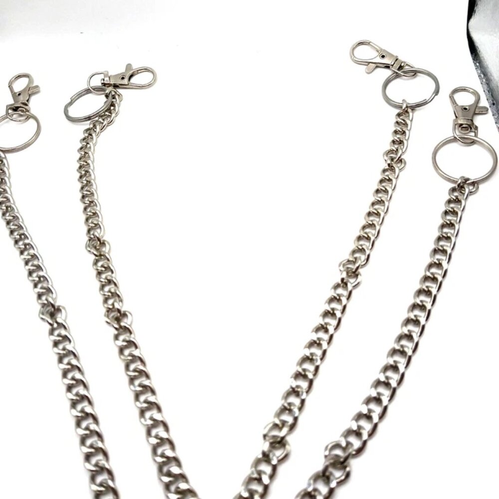 Single Layer Pants Or Wallet Chains Silver Tone 1… - image 7